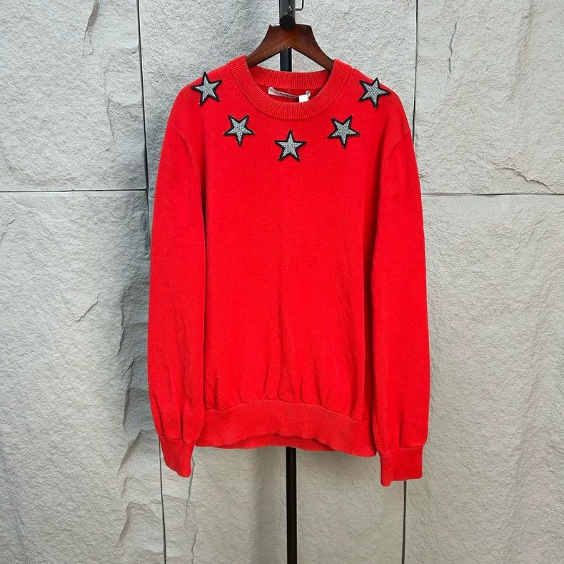 Givenchy Givenchy Classic Starred Red Star Knitted Hoodie Size US XL / EU 56 / 4 - 1 Thumbnail