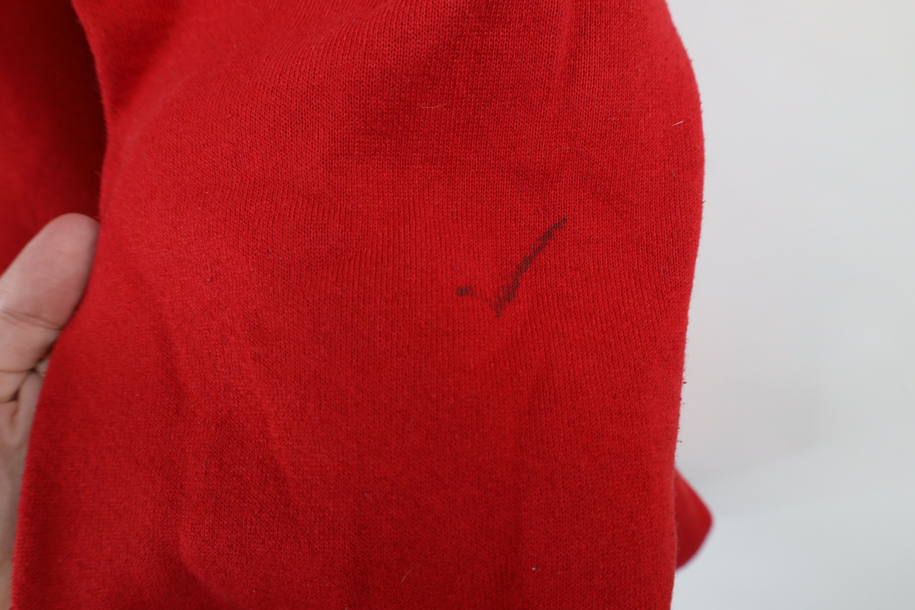 Vintage Vintage 90s Streetwear Blank Hoodie Sweatshirt Red USA Size US L / EU 52-54 / 3 - 5 Thumbnail