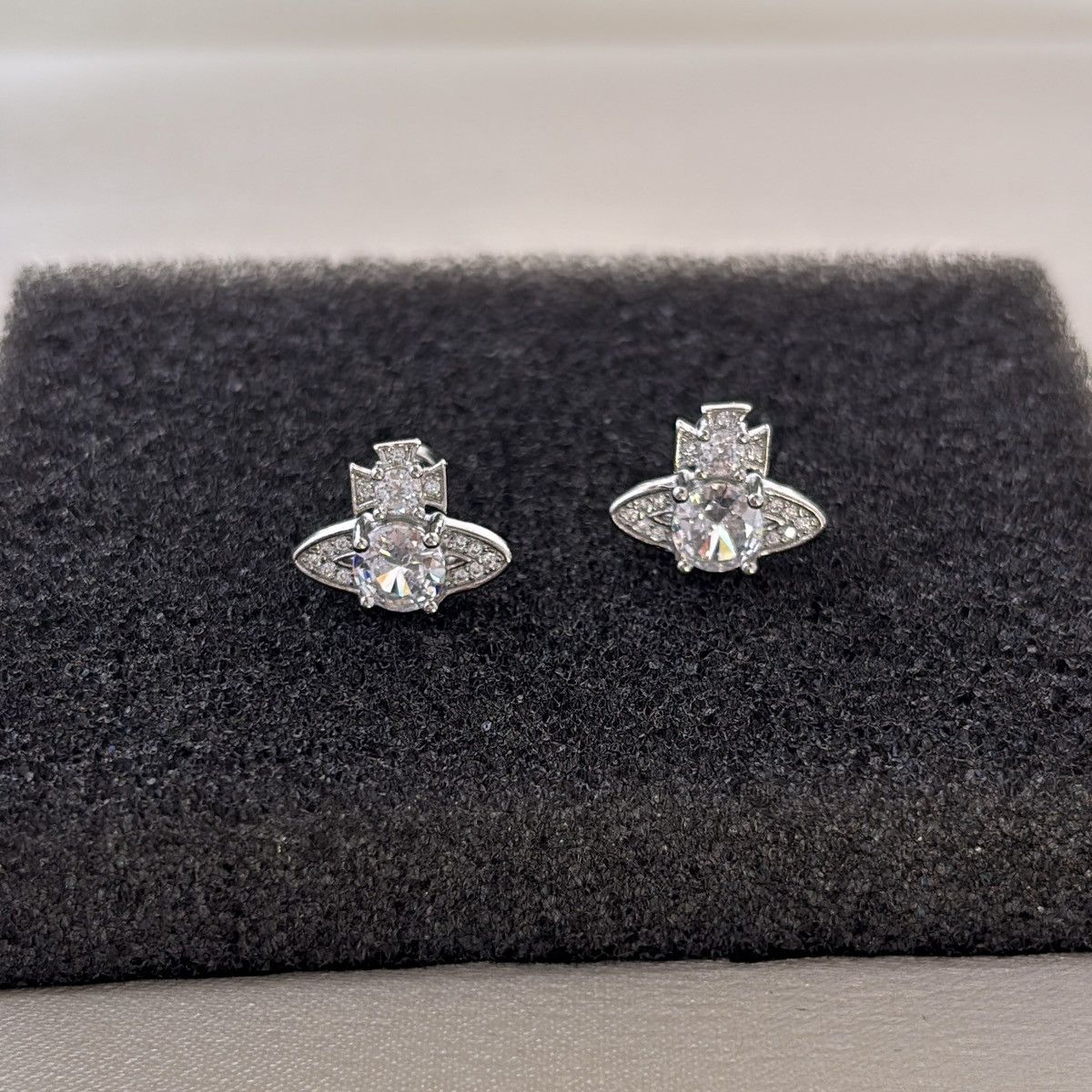 CZ Planet Stud Earrings for Men Women,Streetwear Unisex