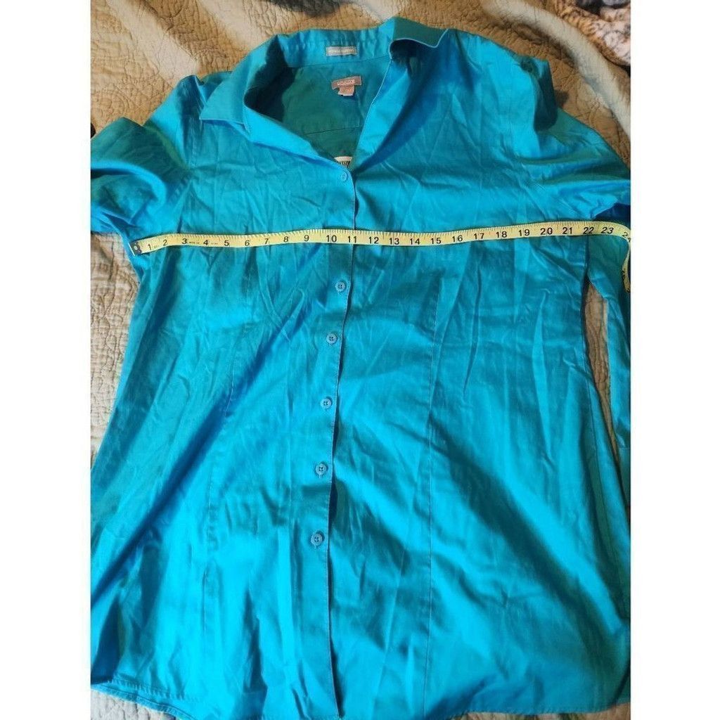 Chicos Chicos Teal Button Up Blouse Size L / US 10 / IT 46 - 4 Thumbnail