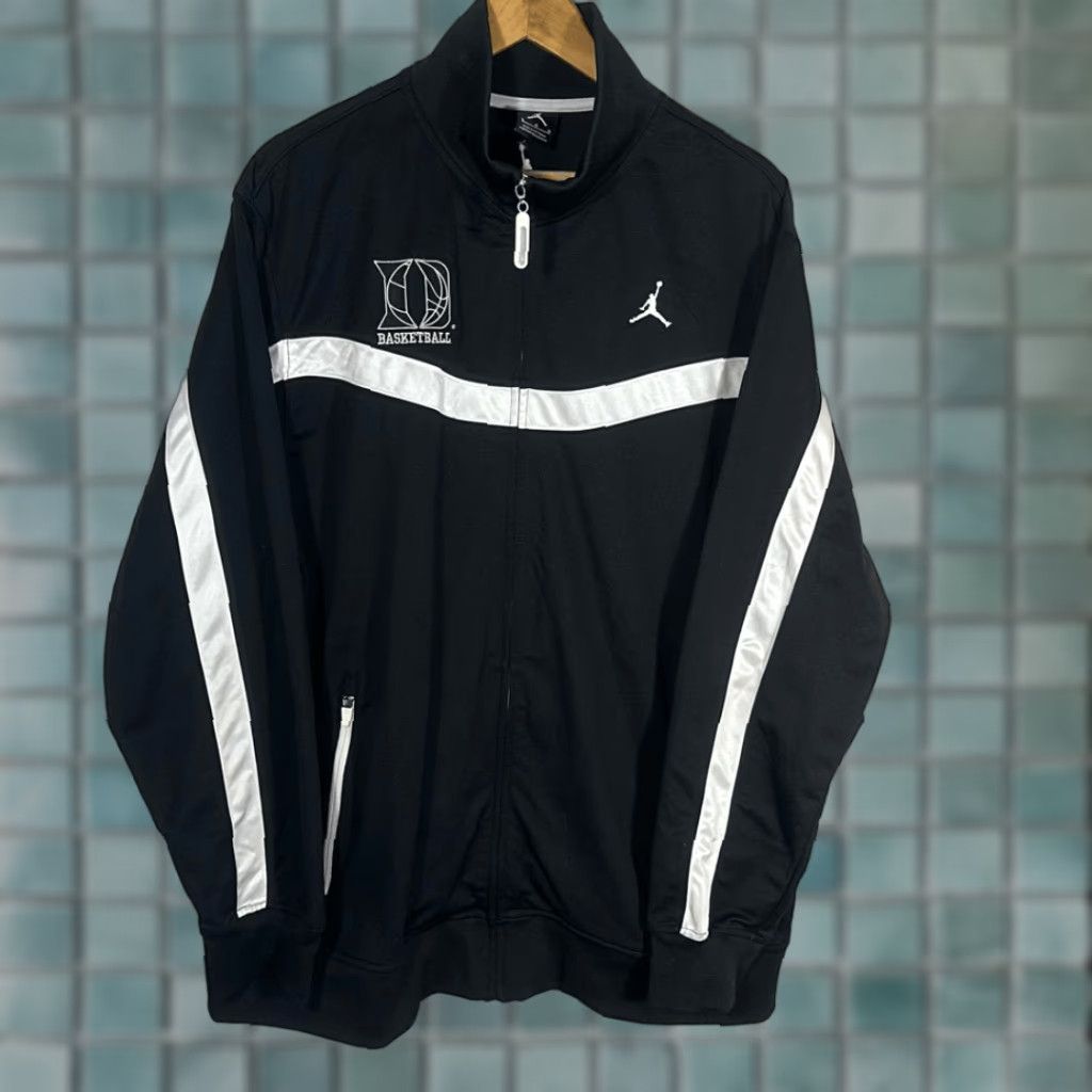 Jordan Brand Jordan Jumpman Duke Track Jacket Mens Large Black Full Zip Basketball Unisex Adults Jacket P2P 25” Length 30” Size US L / EU 52-54 / 3 - 1 Thumbnail