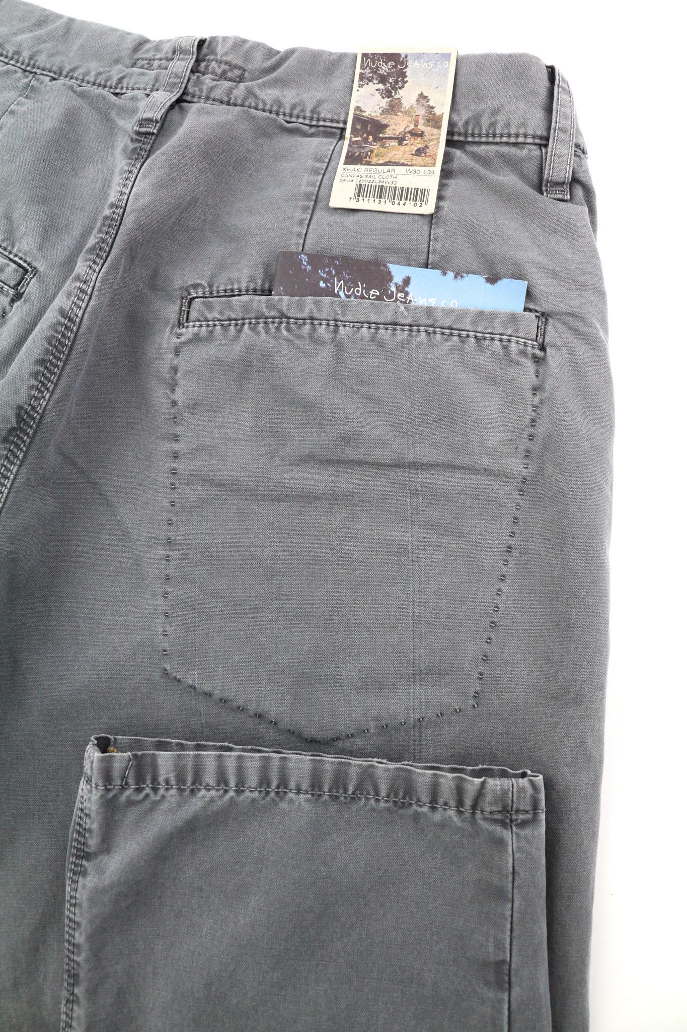 Nudie Jeans KHAKI REGULAR W30/L34 Canvas Sail Cloth Grey Trousers 82660 Size US 30 / EU 46 - 5 Thumbnail