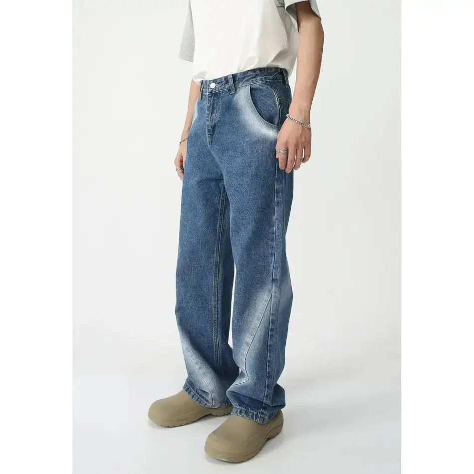 Japanese Brand Retro loose wide leg tie dye jeans Size US 32 / EU 48 - 2 Thumbnail