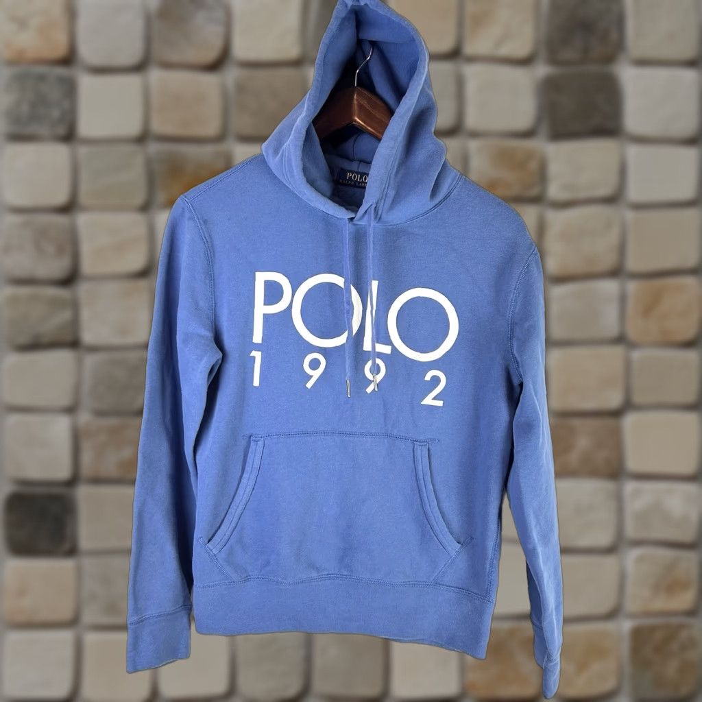 Polo Ralph Lauren Polo 1992 Hoodie Polo Ralph Lauren Blue Mens XS Hoodie Pullover Hooded Pockets Size US XS / EU 42 / 0 - 1 Thumbnail