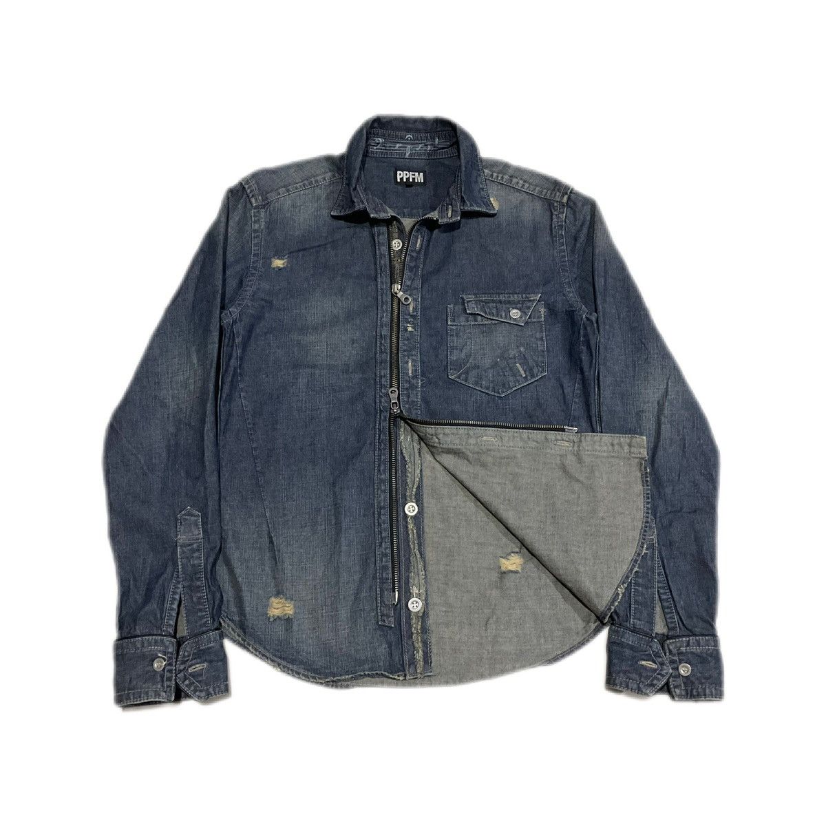 Hysteric Glamour × PPFM × Seditionaries 🔥Sick Y2K PPFM Zipper Denim Shirt Size US M / EU 48-50 / 2 - 1 Thumbnail