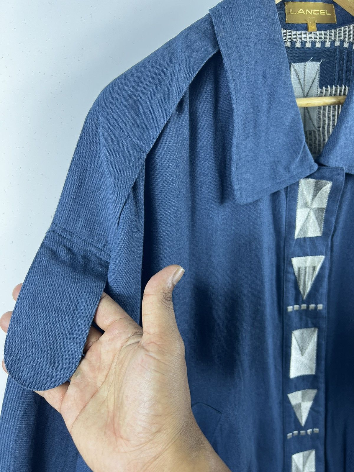 Lancel 🔥 VTG LANCEL PARIS GEOMETRIC ART PARACHUTE BOMBER JACKET Size US L / EU 52-54 / 3 - 6 Thumbnail