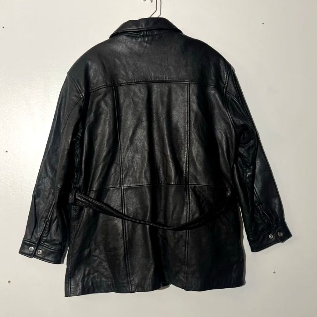 Wilson Wilson's Leather Coat Jacket Biker Black Mens Size XL Thinsulate Collared Belted Size US XL / EU 56 / 4 - 4 Thumbnail