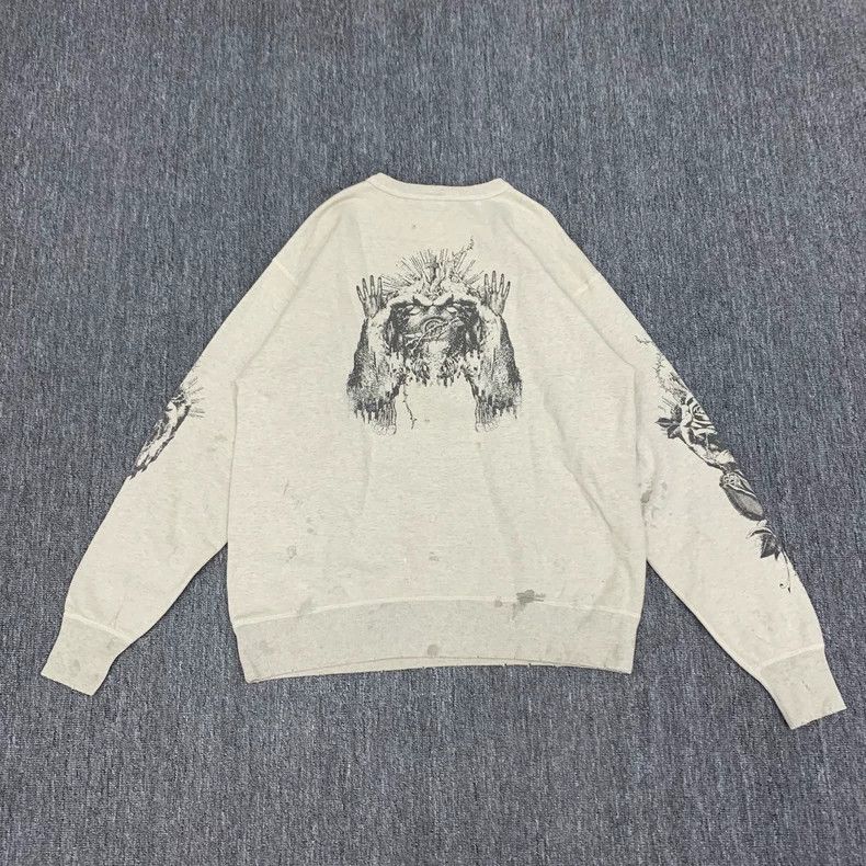 Saint Michael Saint Michael Grey rose Jesus hoodie Size US L / EU 52-54 / 3 - 2 Thumbnail