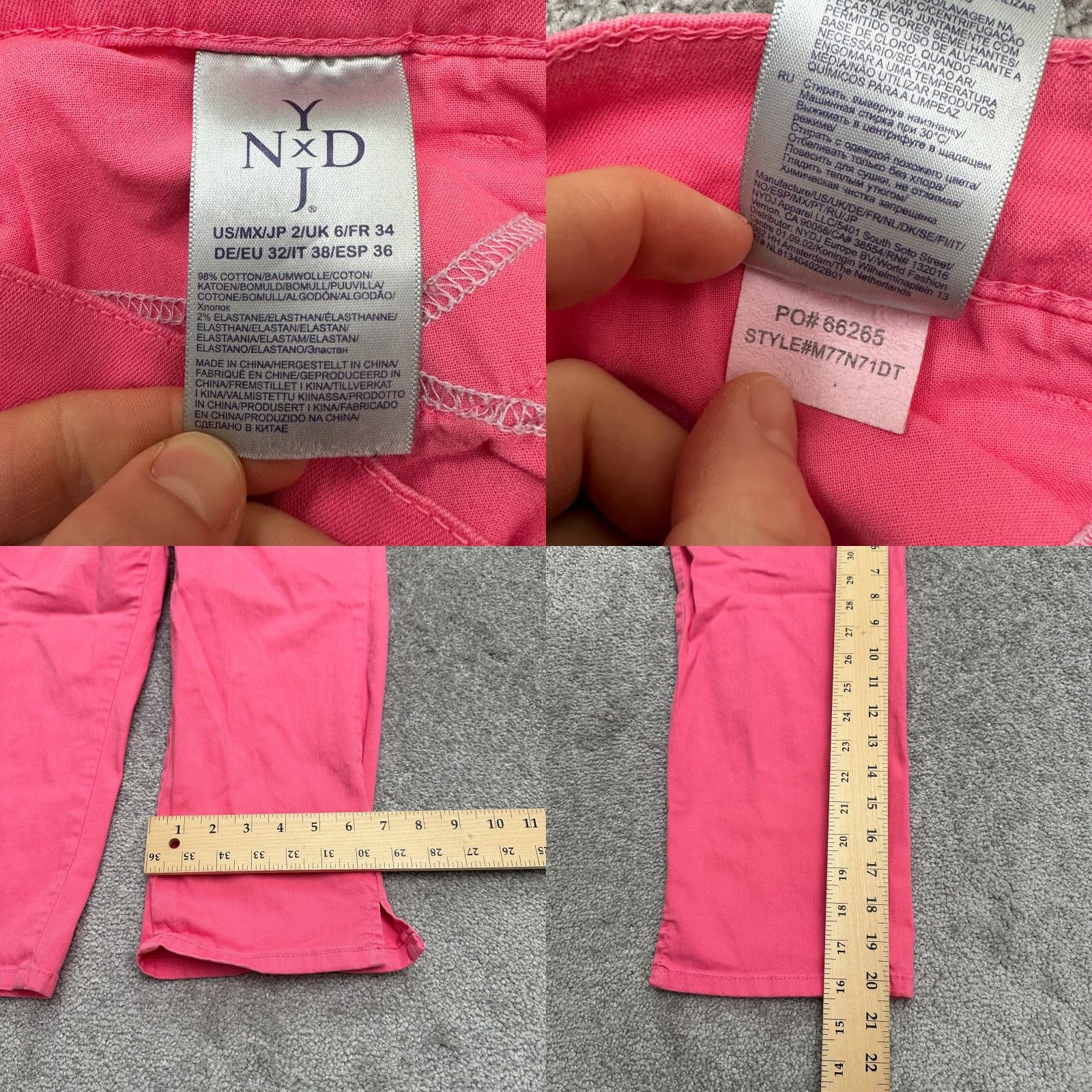 NYDJ NYDJ Jeans Women's Size 2 Pink Crop Mid Rise Straight Leg Denim 29x20.5 Cotton Spandex Size 26" / US 2 / IT 38 - 8 Thumbnail