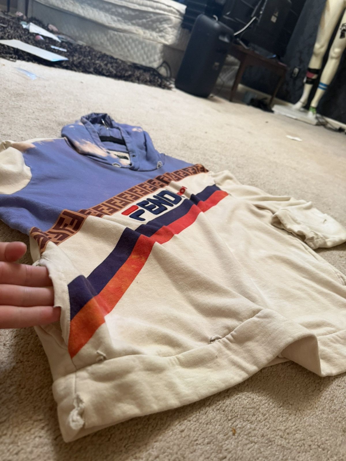 Fendi Fendi x Fila 2019 Mania Stripe Hoodie (Custom) Size XXL Size US XXL / EU 58 / 5 - 3 Thumbnail
