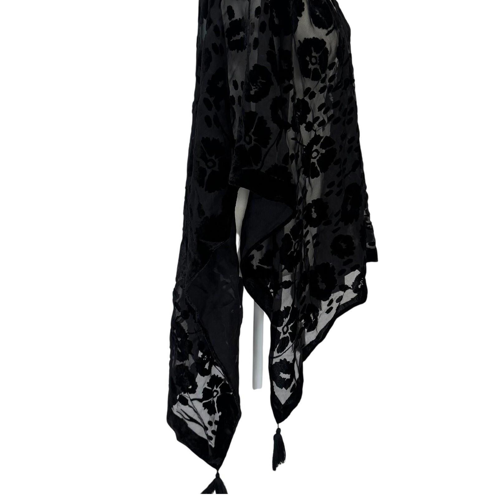 Other Rock Flower Paper Black Velvet Burnout Kimono Wrap One Size Size ONE SIZE - 3 Thumbnail