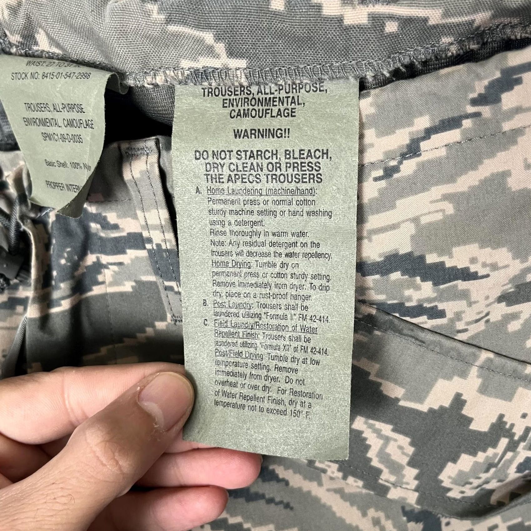 Propper Propper Pants Mens Small Regular Green ABU Tiger Camo Nylon Military Air Force Nylon Size US 29 - 6 Thumbnail