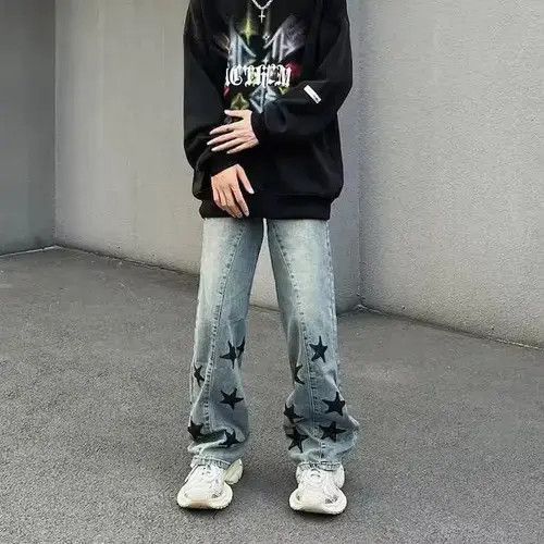 Japanese Brand × Jean Star Baggy Denim Jeans, Graphic Jeans Size US 32 / EU 48 - 2 Thumbnail