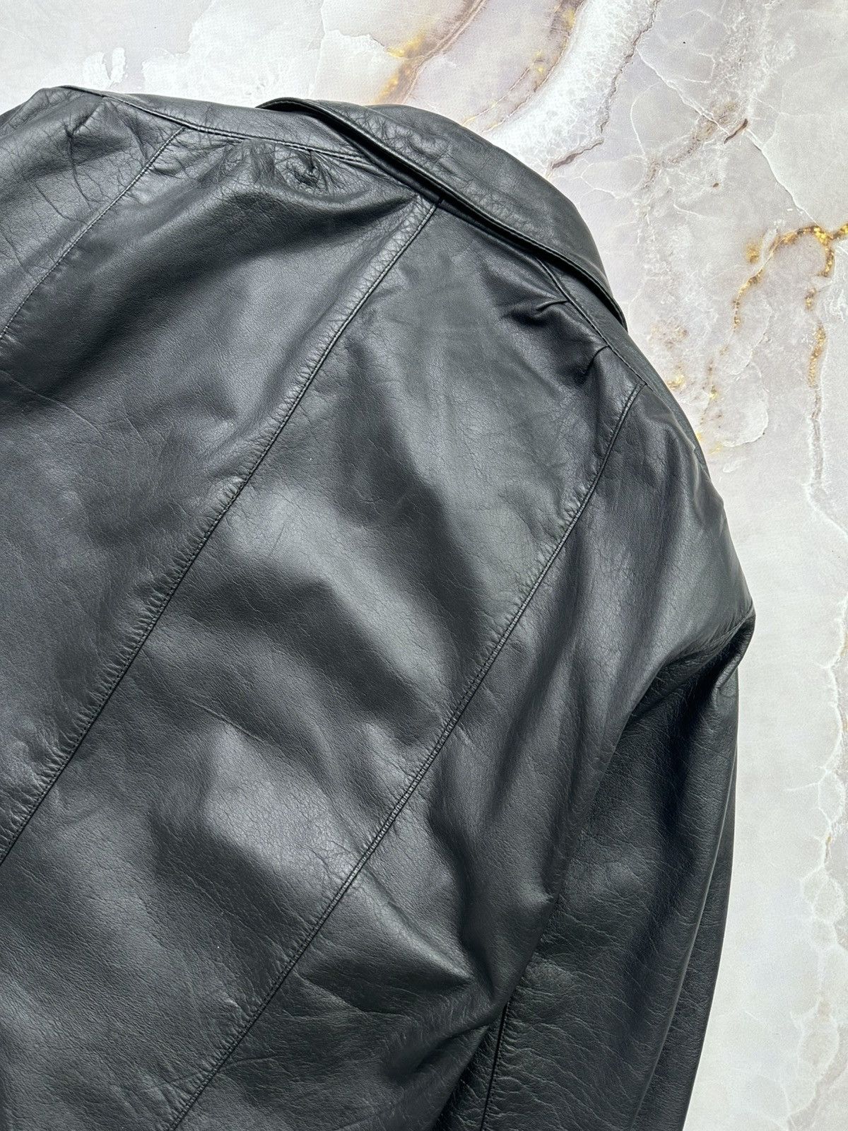 Japanese Brand Vintage Leather Jacket (E1) Size S / US 4 / IT 40 - 12 Thumbnail