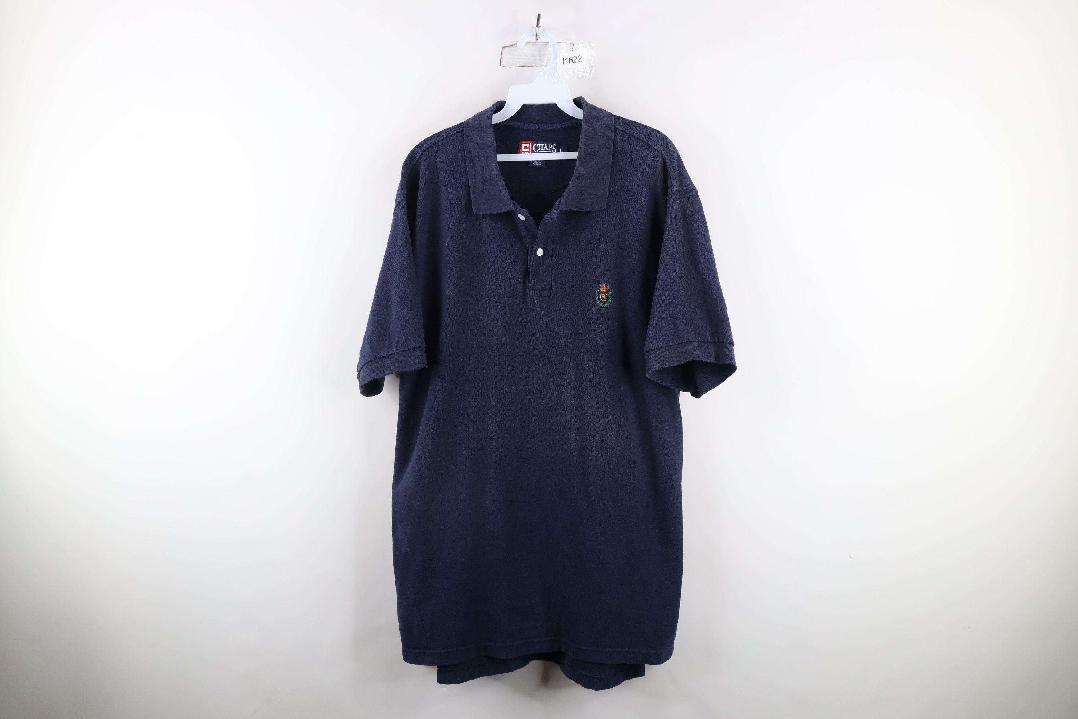 Ralph Lauren × Vintage Vintage 90s Chaps Ralph Lauren Crest Collared Polo Shirt Size US L / EU 52-54 / 3 - 1 Thumbnail