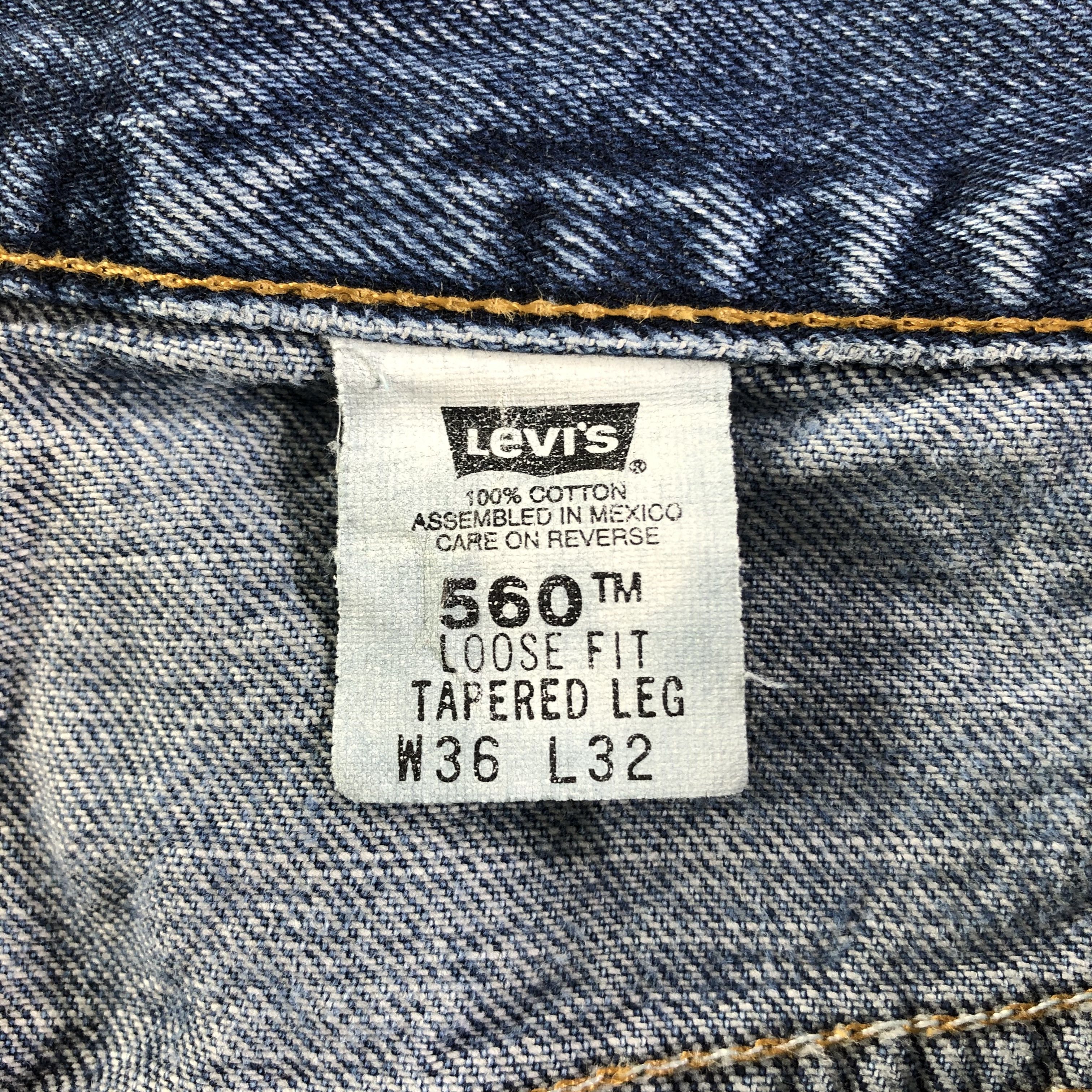 Levi's Vintage 90s Blue Wash Levis 560 Jeans-J3319 Size US 36 / EU 52 - 12 Thumbnail