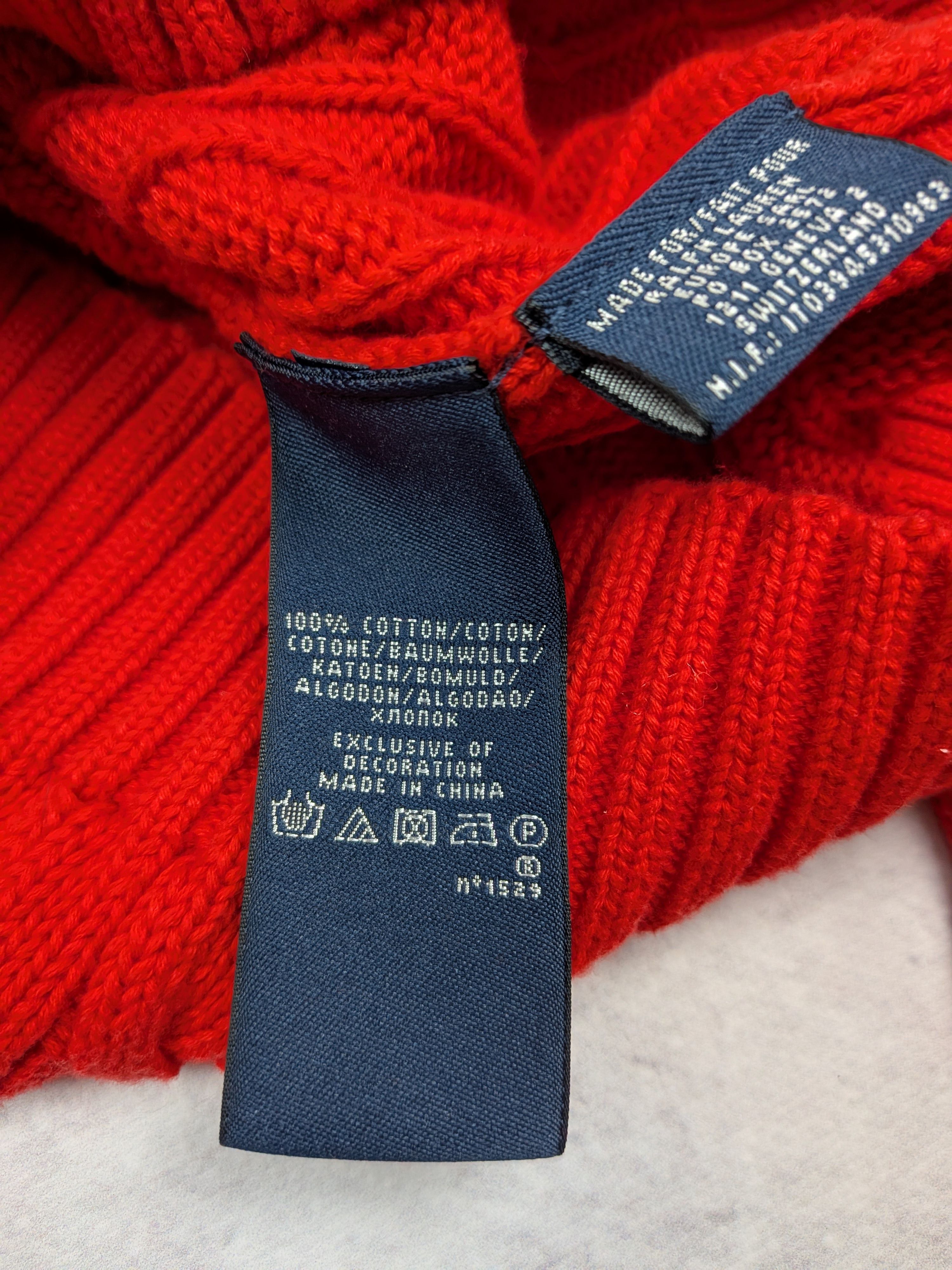Ralph Lauren Ralph Lauren Sport V-Neck Red Waffle Knit Sweater Size XS Size XS / US 0-2 / IT 36-38 - 9 Thumbnail