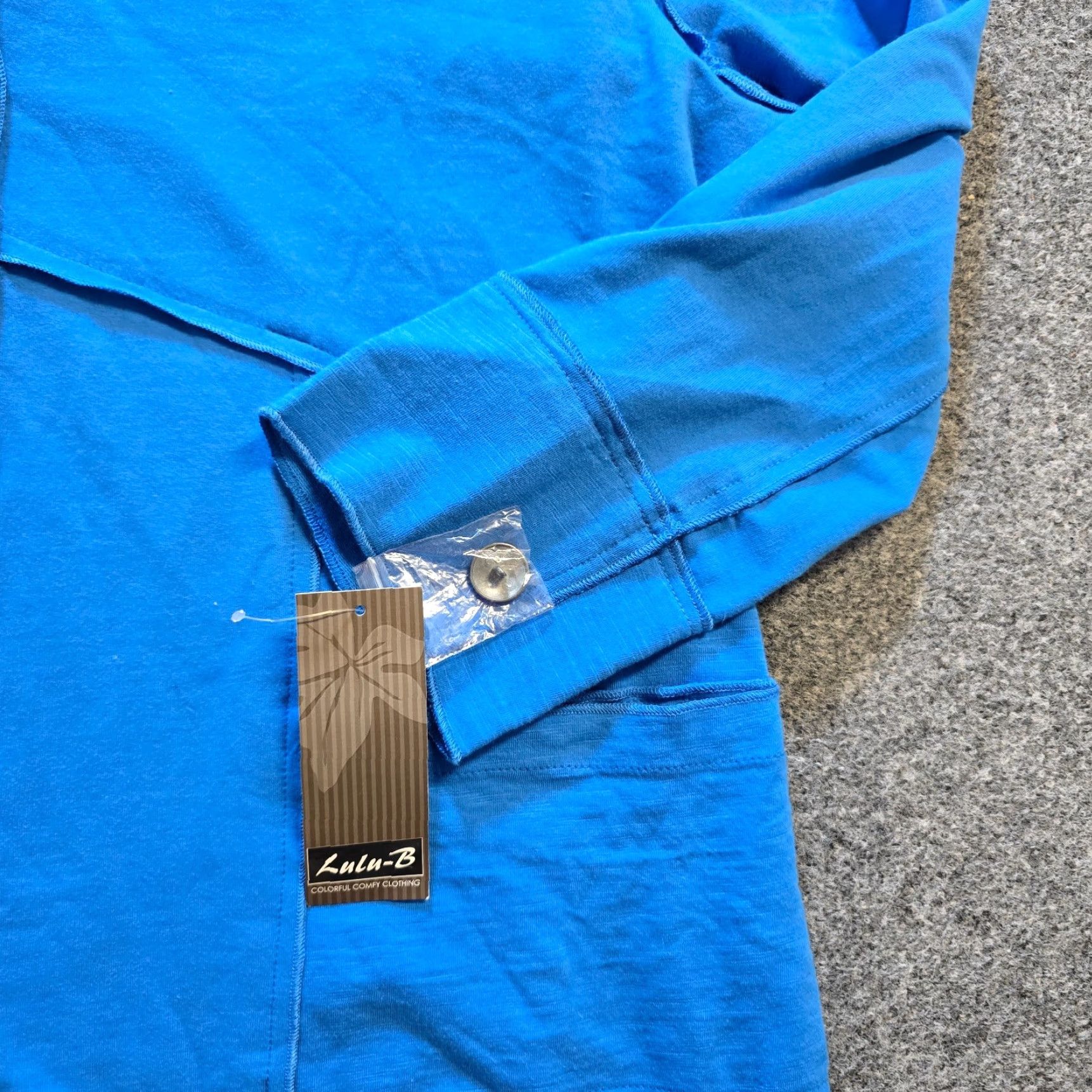 Vintage Lulu B Jacket Womens XL Blue Button Pockets Long Sleeves Casual Capsule Beach Classic Size XL / US 12-14 / IT 48-50 - 3 Thumbnail