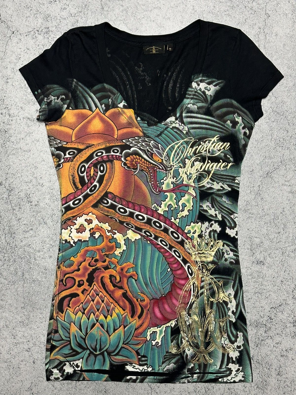 Christian Audigier × Ed Hardy × Vintage Ed Hardy Christian Audigier Snake Dress y2k all over print Size S / US 4 / IT 40 - 2 Thumbnail
