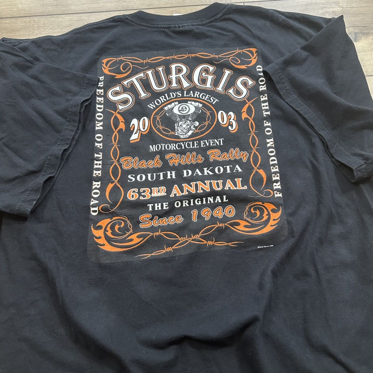 Harley Davidson Vintage 2003 Sturgis Black Hills Rally Biker Graphic Tee Size US XXL / EU 58 / 5 - 8 Thumbnail