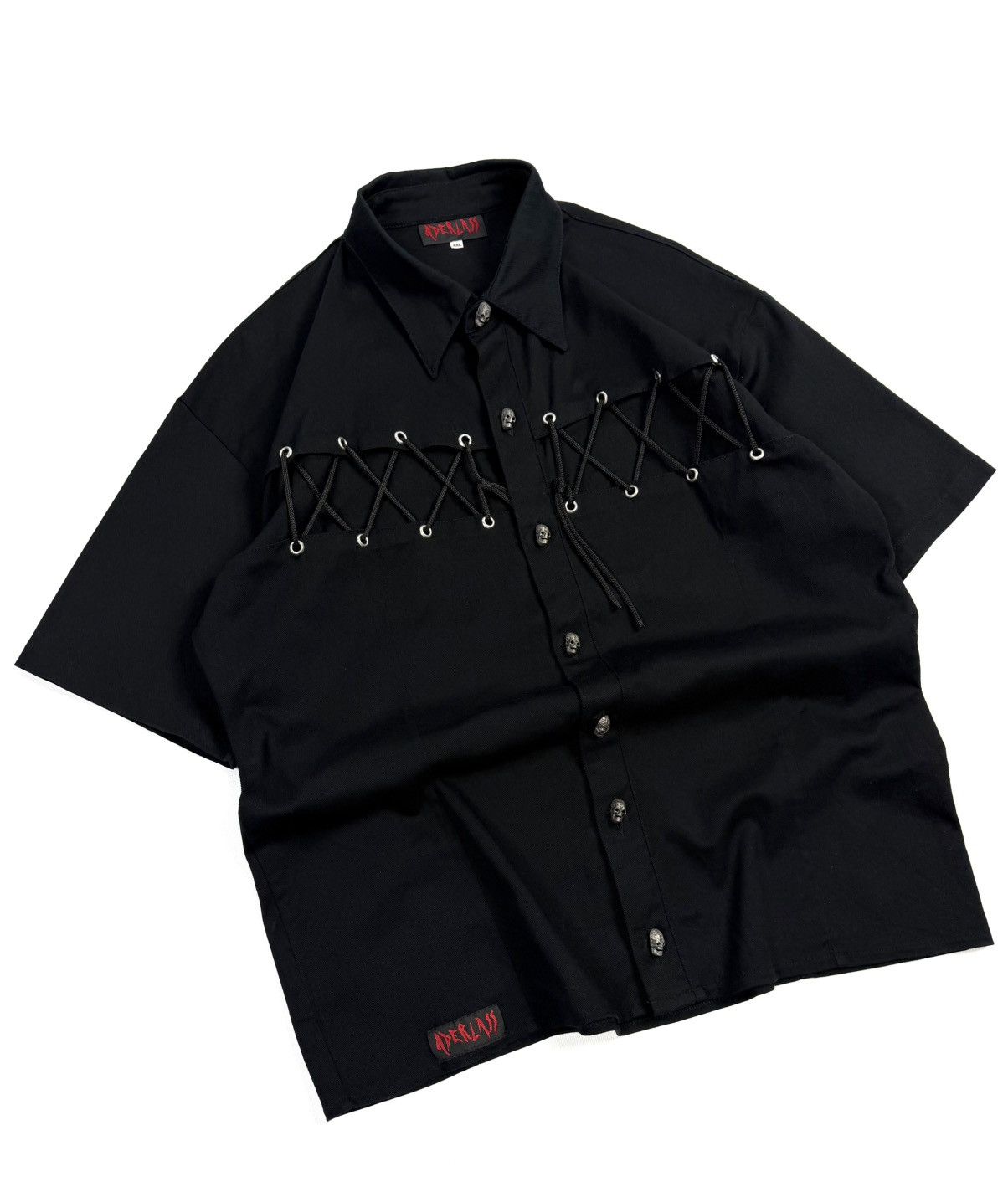 Killstar Aderlass Gothic Punk Shirt Skull Buttons Lace Up Avant Garde Size US XXL / EU 58 / 5 - 4 Thumbnail