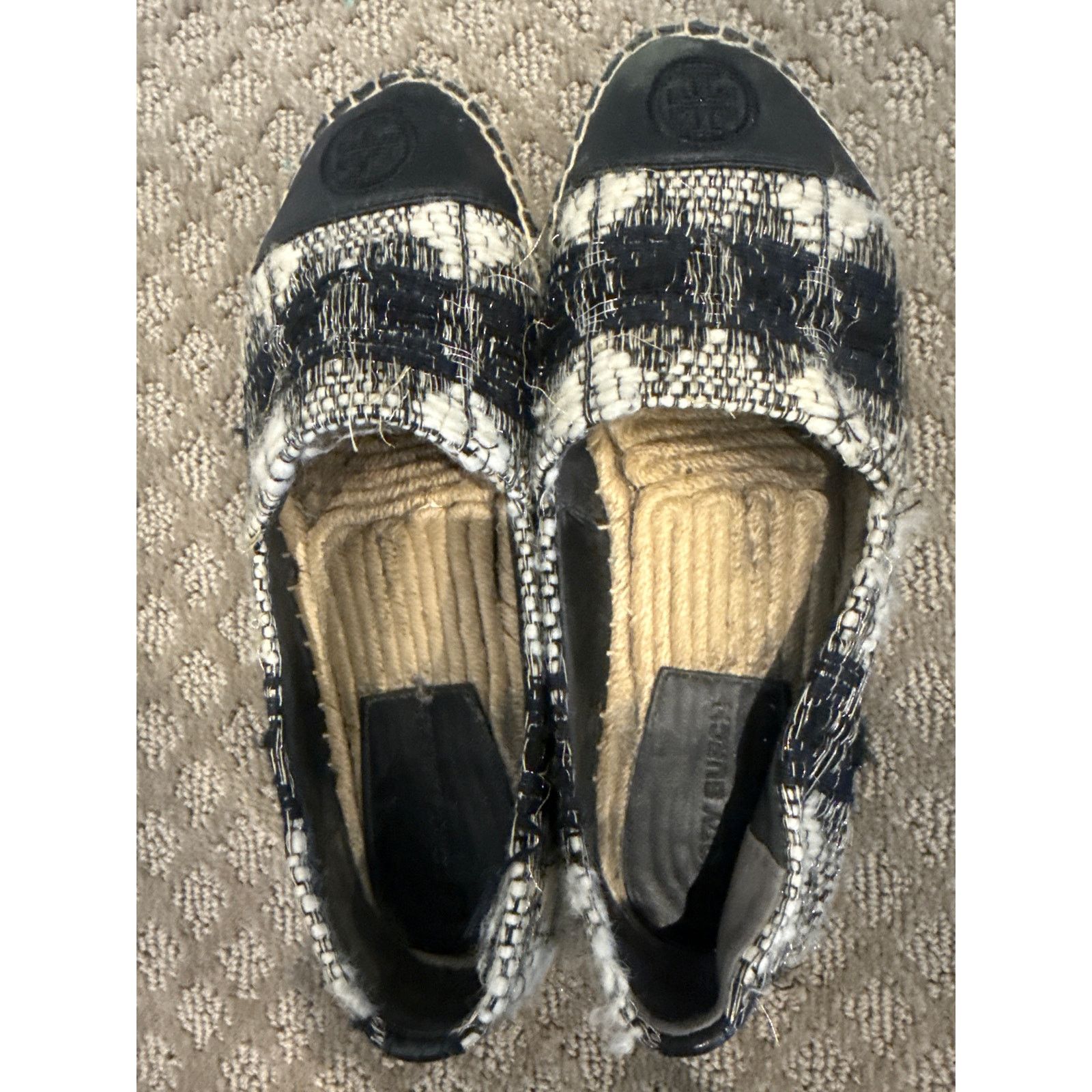 Tory Burch Tory Burch Women's Woven Stripe Cap Toe Espadrille Flats,7.5 Size US 7.5 / IT 37.5 - 7 Thumbnail