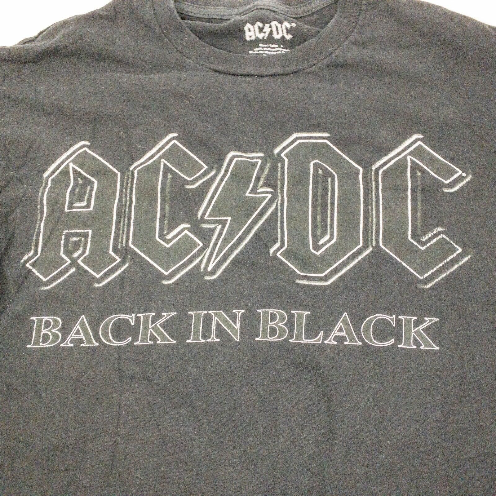 AC/DC AC/DC Back in Black Graphic T Shirt Band Tee Mens Large Size L / US 10 / IT 46 - 3 Thumbnail