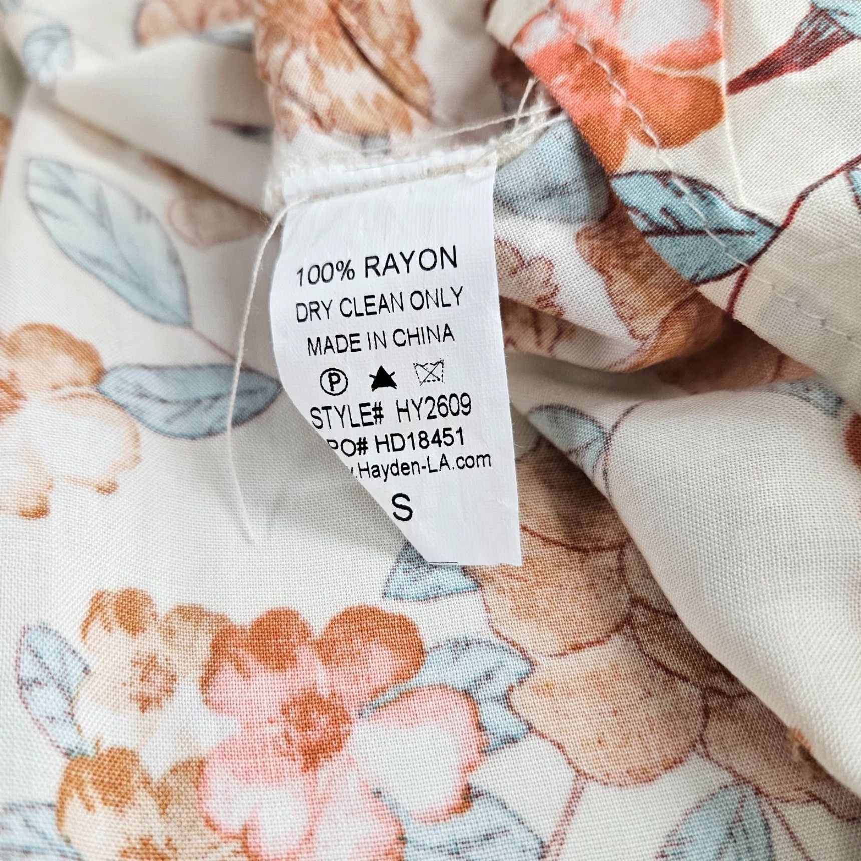 Vintage Hayden Womens Dress Small Cream Pink Floral 3/4 Sleeve Rayon Size S / US 4 / IT 40 - 5 Thumbnail