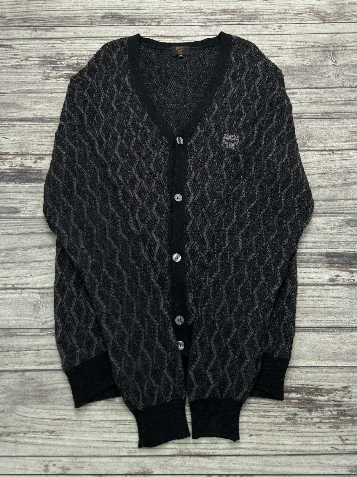 Aran Isles Knitwear × MCM Vintage MCM Pattern Chest Logo Cardigan Size US XL / EU 56 / 4 - 1 Thumbnail