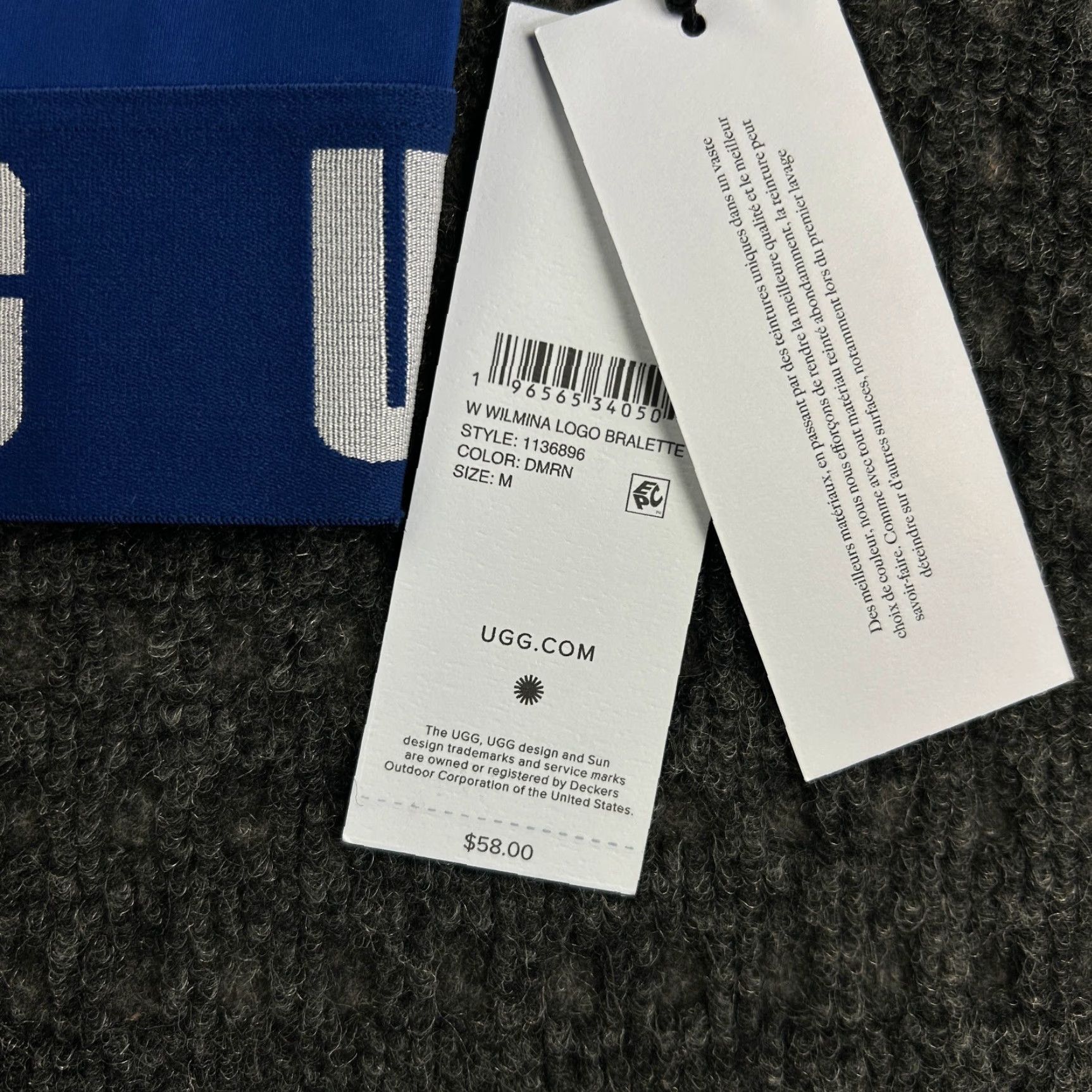 Ugg UGG Sports Bra Bralette Wilmina Logo M Blue Womens Athleticwear Ogg? Size ONE SIZE - 3 Thumbnail