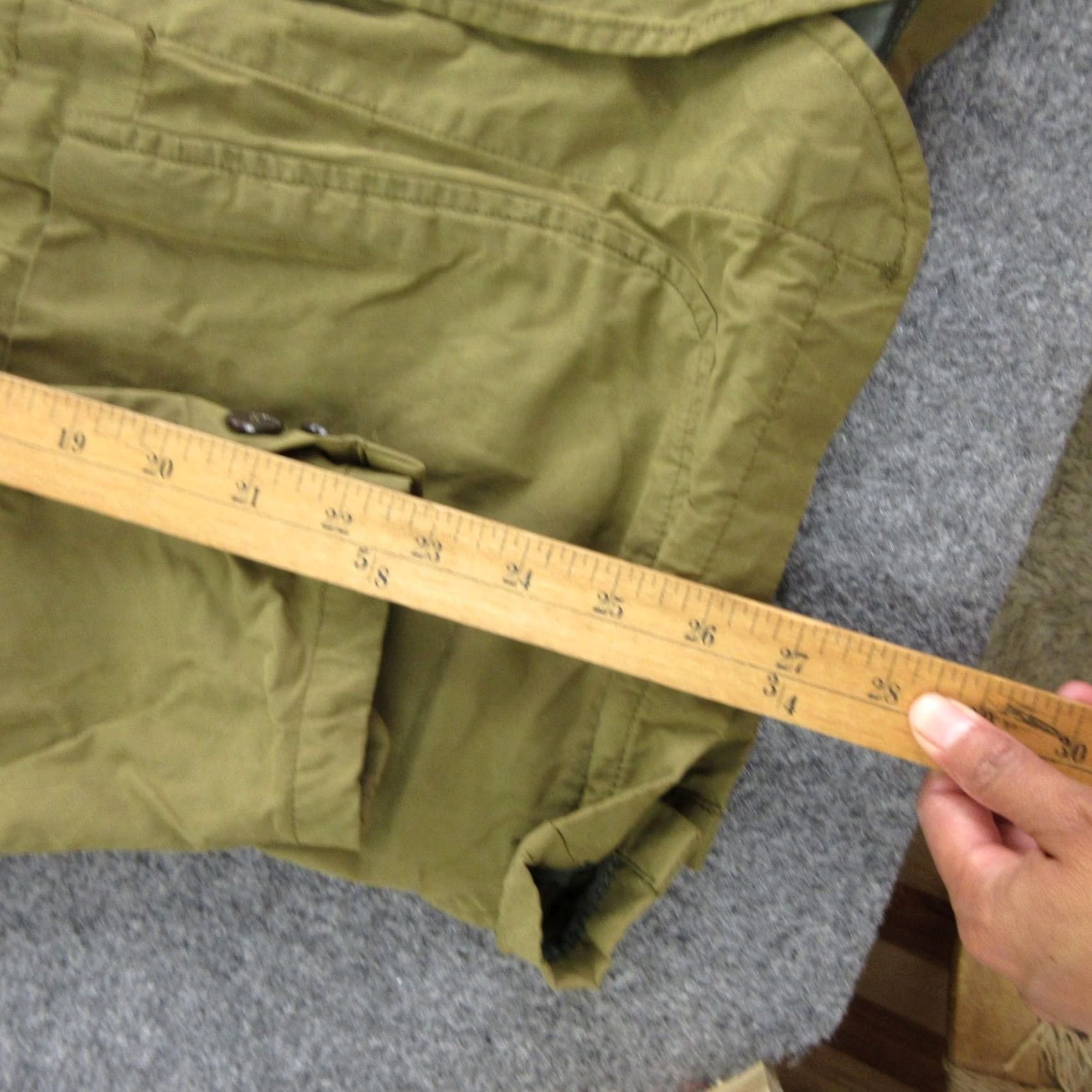 Relwen Relwen Blazer Mens M Green Canvas Military Jacket with Pockets Button Front Fall Regular Fit Size 40R - 3 Thumbnail