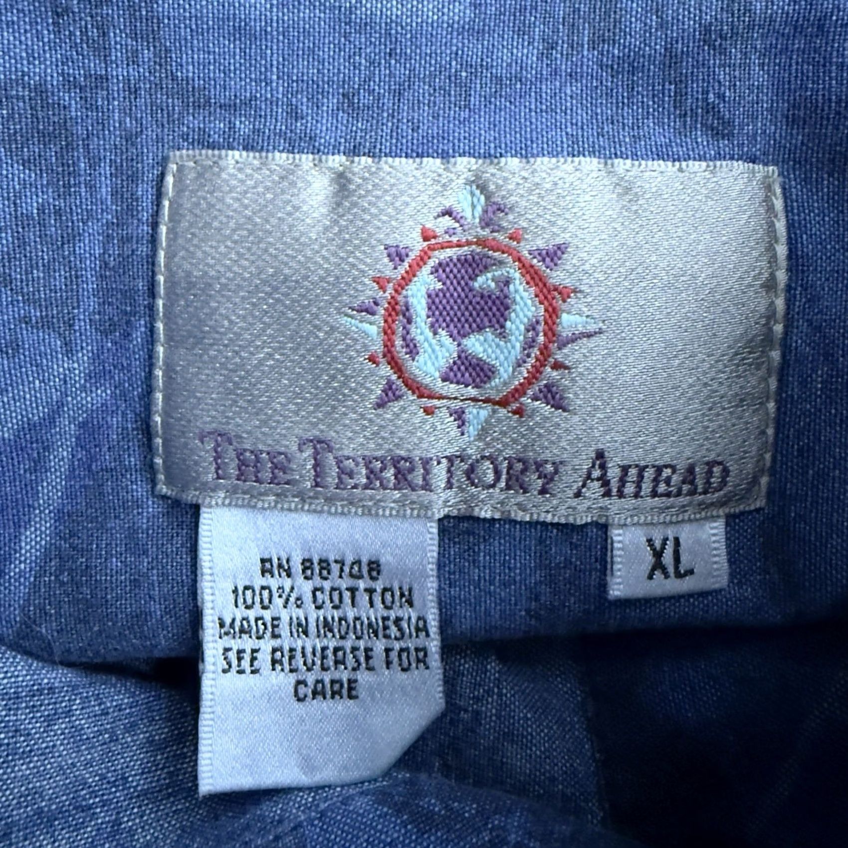 The Territory Ahead VINTAGE The Territory Ahead 100% Cotton Blue Hawaiian Style Shirt Mens XL Button-Up Short Sleeve Blues? Size US XL / EU 56 / 4 - 4 Thumbnail