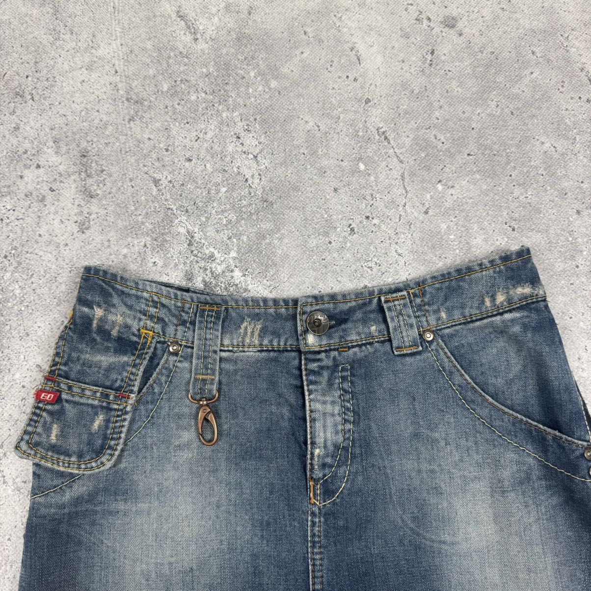 Miss Sixty Vintage Miss Sixty Y2K Avant Garde 00a Denim Midi Skirt Size 26" / US 2 / IT 38 - 6 Thumbnail