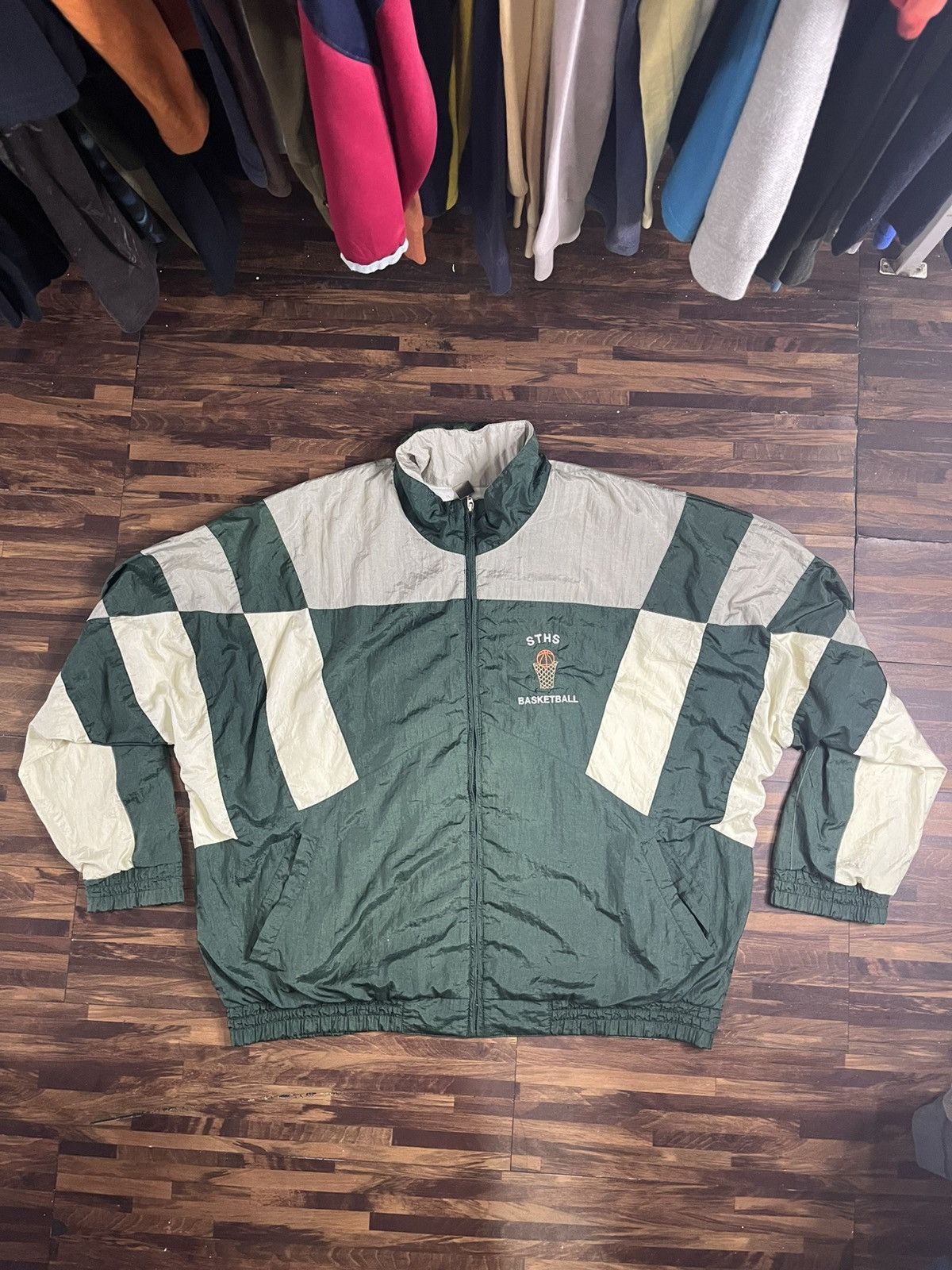 Vintage 90s STHS BASKETBALL Logo Windbreaker jacket