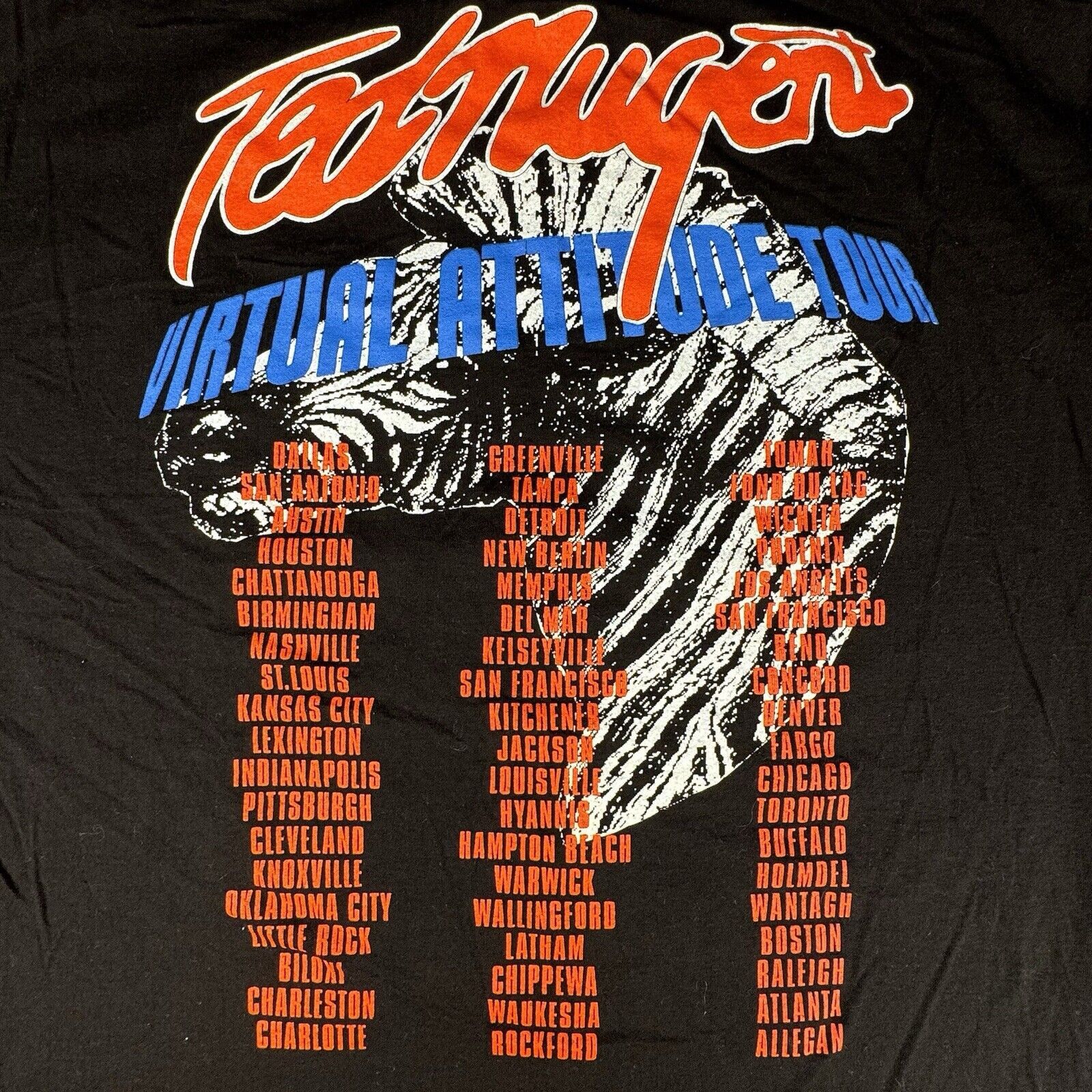 Hanes Vintage 90s Ted Nugent Rock Graphic Band T Shirt Hanes XL Size US XL / EU 56 / 4 - 11 Thumbnail