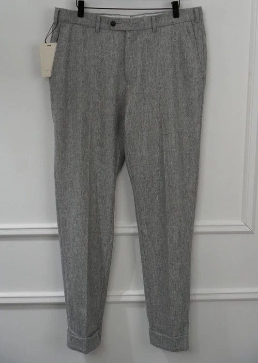 Suitsupply Men Suitsupply Soho Turn - Up Trousers Flannel Grey UK/US40 Size 40R - 1 Thumbnail