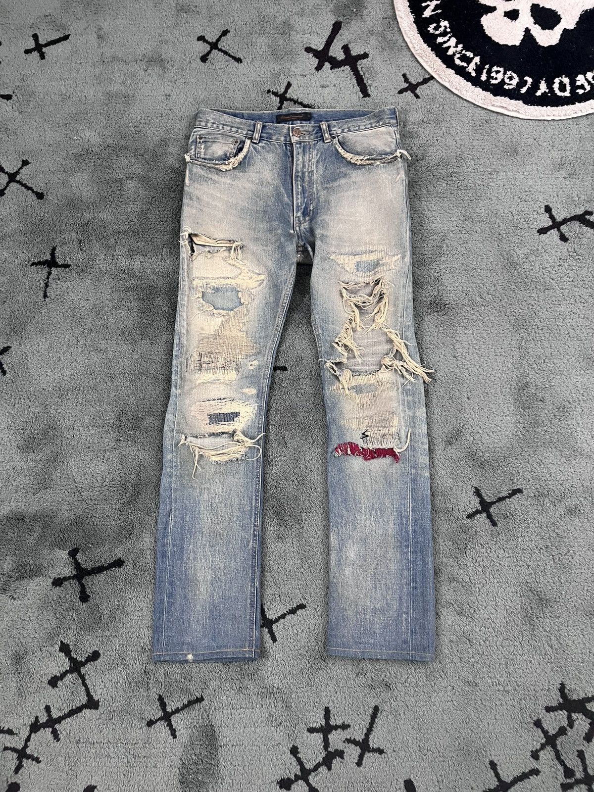 Undercover Undercover AW04 Red Yarn Denim Size US 31 - 1 Thumbnail