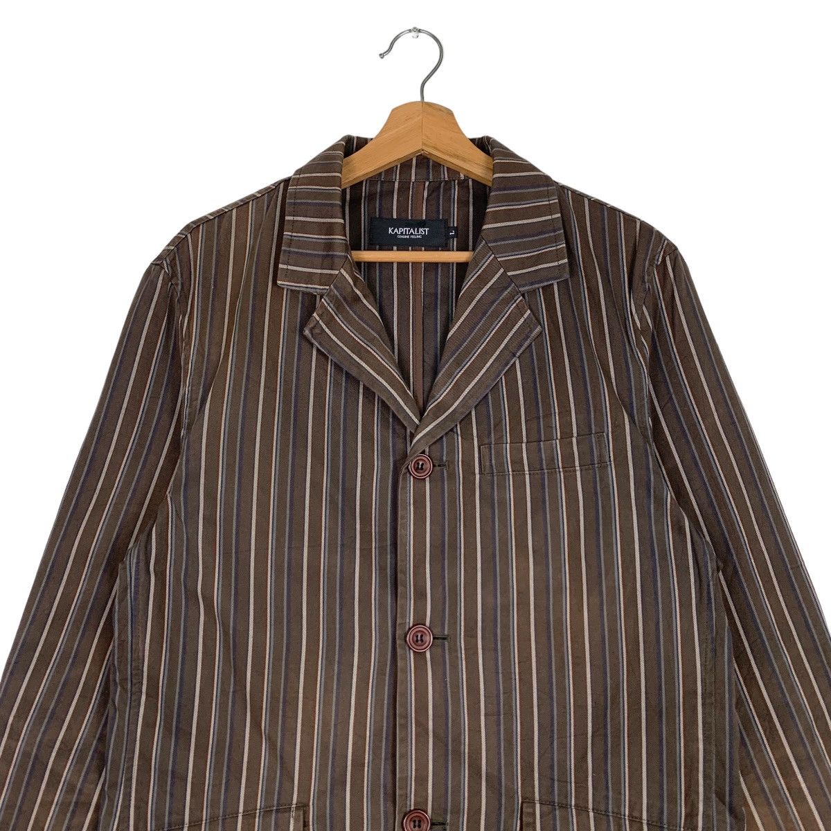 Japanese Brand KAPITALIST Striped Casual Jacket #0624-C29 Size US L / EU 52-54 / 3 - 2 Thumbnail