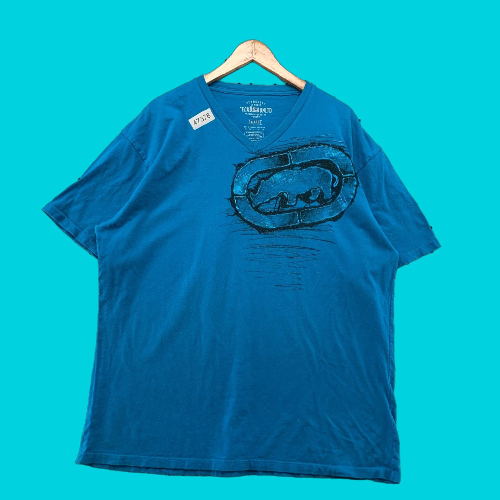 Ecko Unltd. VINTAGE Ecko Unltd T Shirt Mens 3XL Blue Graffiti Rhino V Neck Hip Hop Shirt Mens 3XL Blue Graffiti Rhino V Neck Hip Hop Size US XXL / EU 58 / 5 - 1 Thumbnail