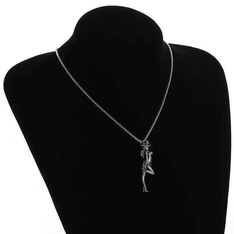 Jewelry Sexy Western Cowboy Girls Pendant Necklace Size ONE SIZE - 4 Thumbnail