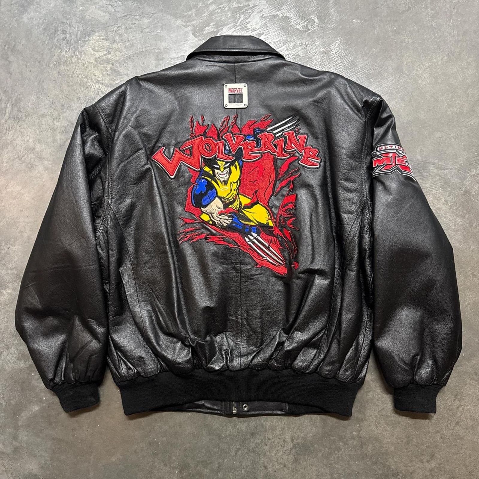 Marvel Comics × Vintage Vintage 2002 Marvel Wolverine Ultimate X-Men Leather Jacket Size US XL / EU 56 / 4 - 1 Thumbnail