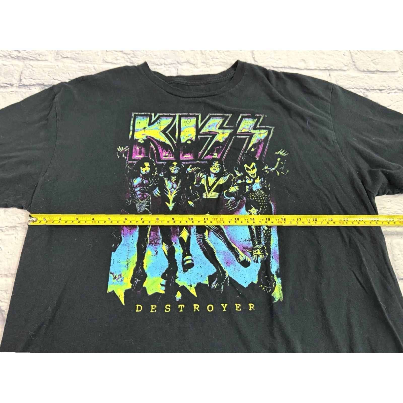 Vintage KISS Destroyer Black Neon Graphic Rock Band Fan T-Shirt Men's XL 46/48 Size XL Short Sleeve Crew Neck Cotton Regular 2010-2019 Bands Shirt Mens Size US XL / EU 56 / 4 - 4 Thumbnail