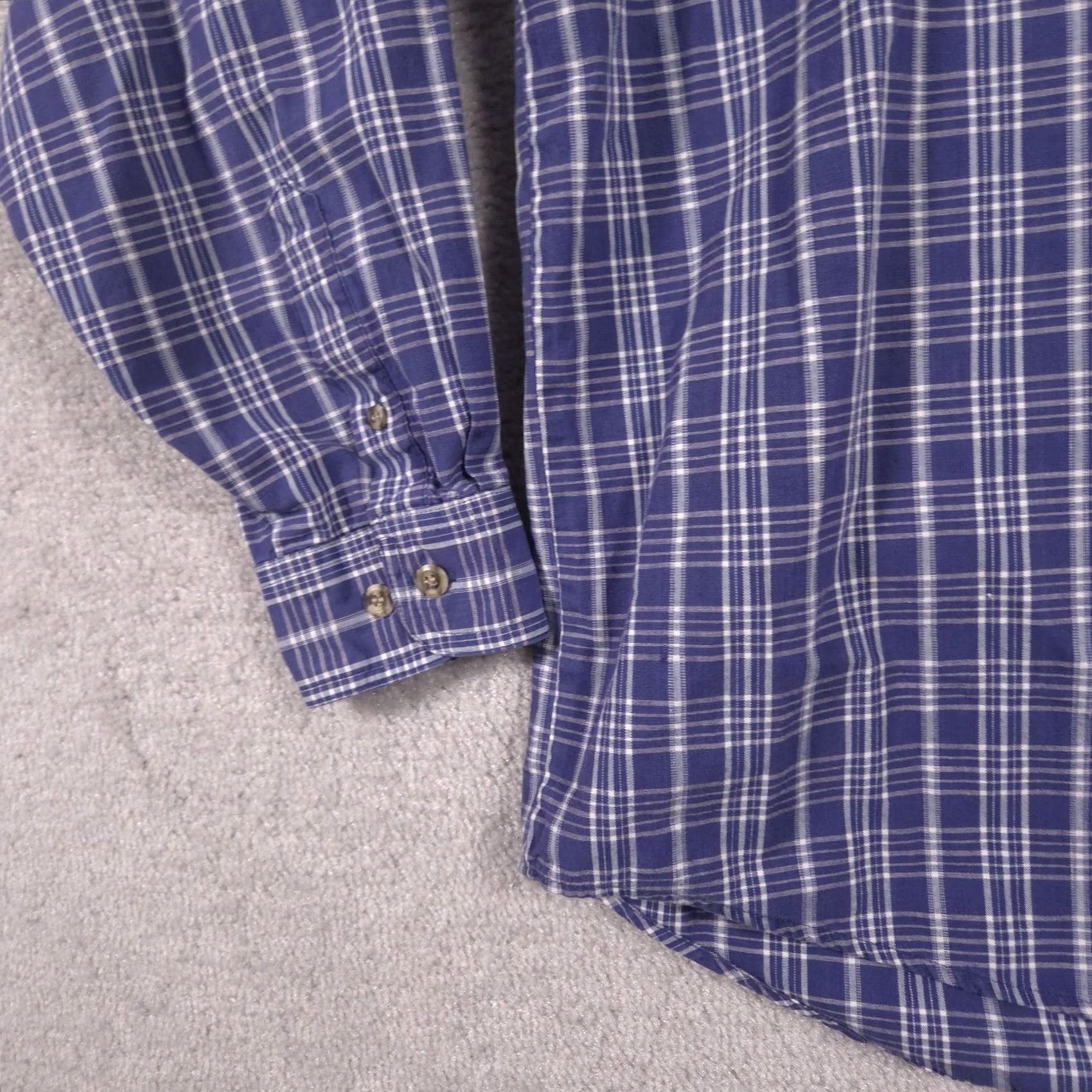 Wrangler Wrangler Rugged Wear Shirt Mens XL Blue Plaid Button-Down Long Sleeve Outdoor Mens XL Blue Plaid Shirt Size US XL / EU 56 / 4 - 4 Thumbnail
