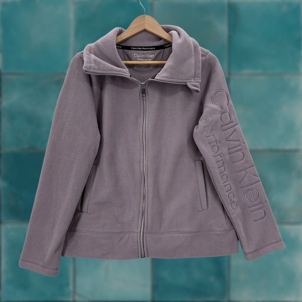 Calvin Klein Calvin Klein Performance Jacket Womens Large Purple Fleece Full Zip Logo Active Jacket Size L / US 10 / IT 46 - 1 Thumbnail