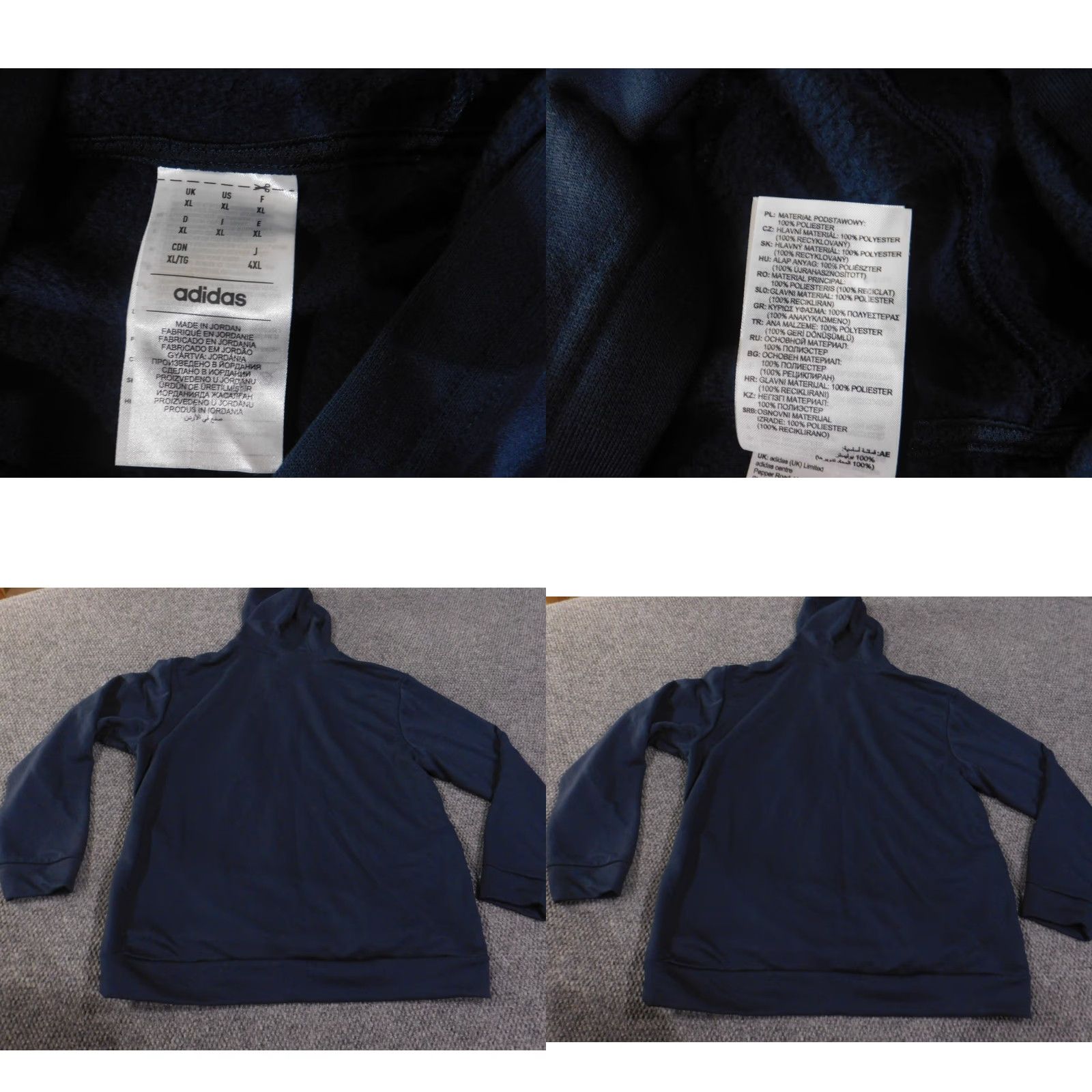 Adidas Adidas Hoodie Mens XL Blue Pullover Logo Performance Stretch Retro Zip Pocket Size US XL / EU 56 / 4 - 8 Thumbnail