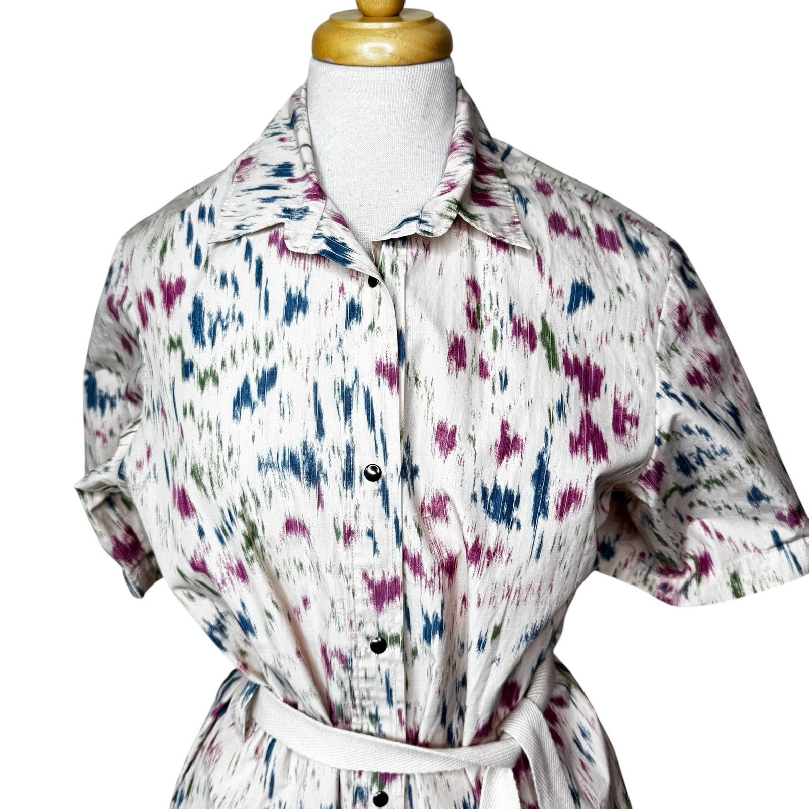 HUMANOID HUMANOID Snap Front Belted Short Sleeve Collared Shirt Dress Size S / US 4 / IT 40 - 5 Thumbnail