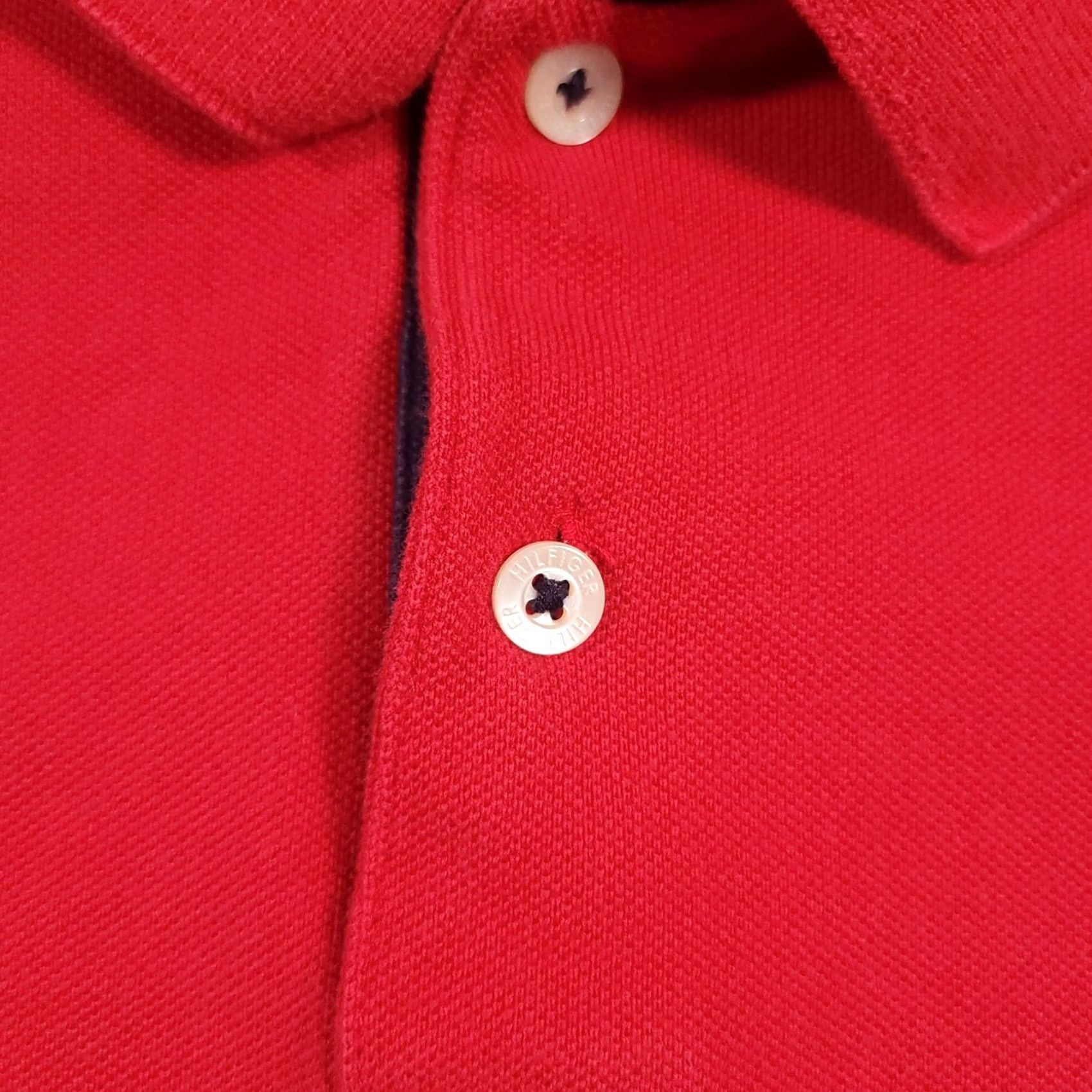 Tommy Hilfiger VINTAGE Tommy Hilfiger Polo Shirt Mens Medium Red White Stripe Red Logo Golf Size US M / EU 48-50 / 2 - 5 Thumbnail