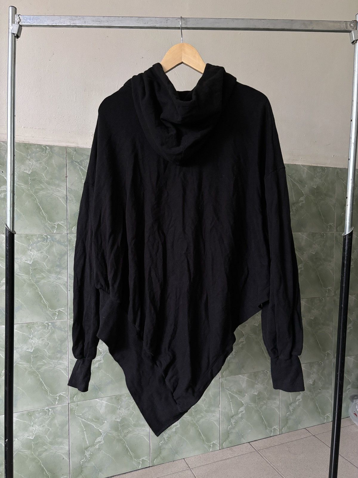 Yohji Yamamoto Rare Yohji Yamamoto French Terry Unbalanced Hoody Size S / US 4 / IT 40 - 2 Thumbnail