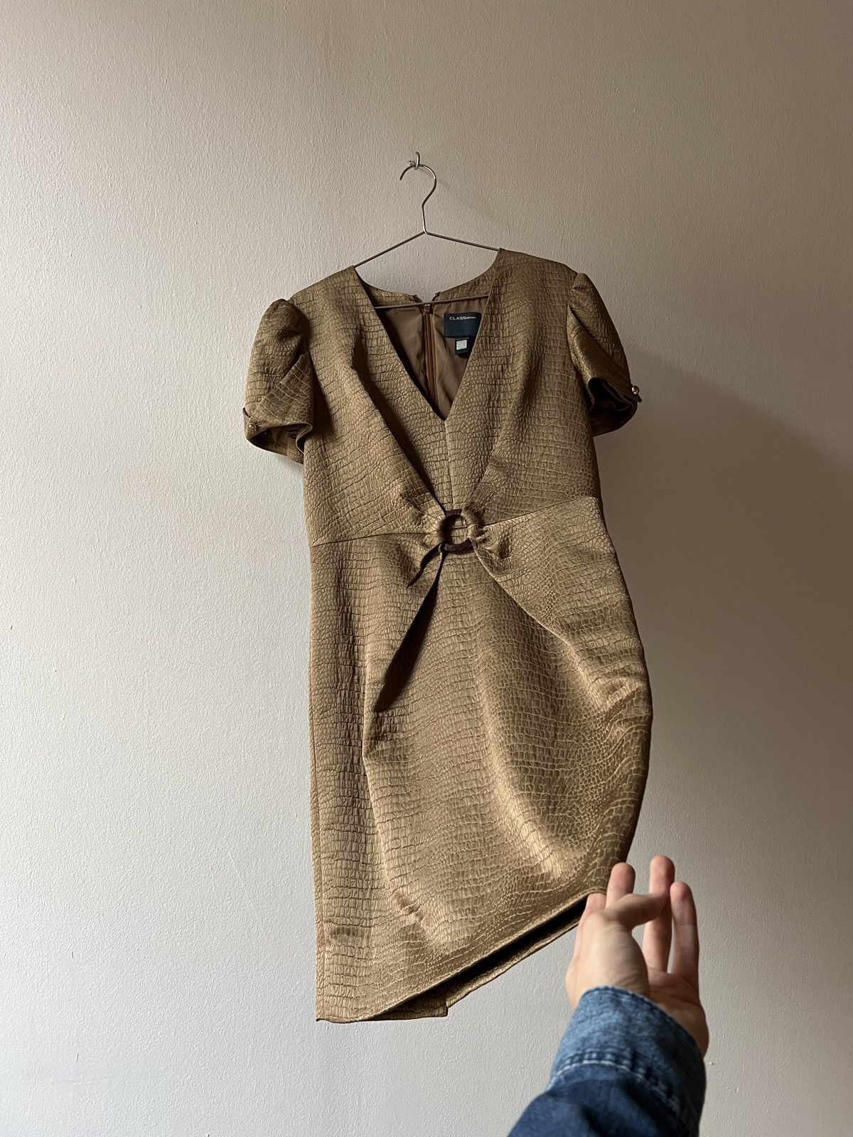 Cavalli Class Vintage Class Cavalli Python Gold Midi Dress Size L / US 10 / IT 46 - 1 Thumbnail
