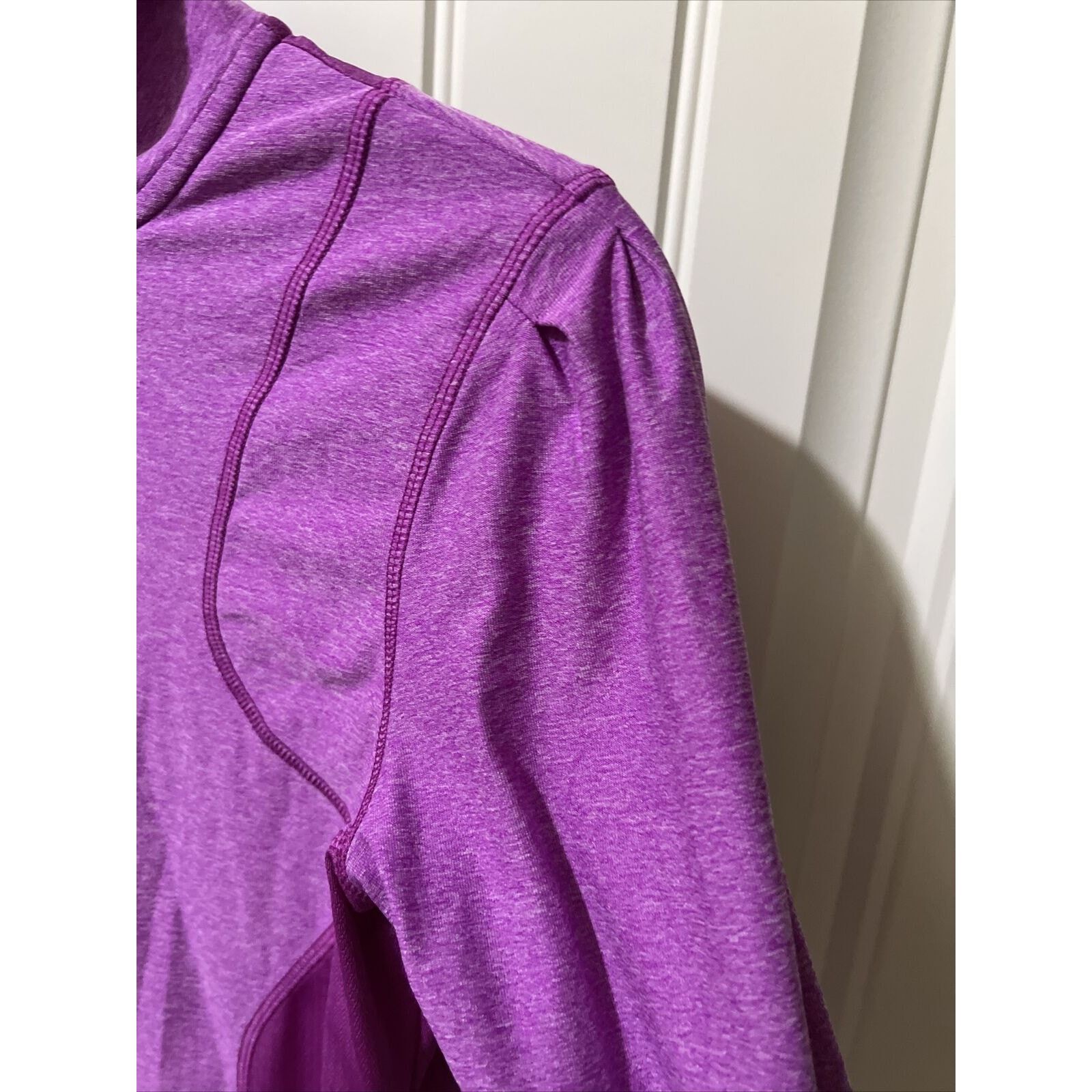 Champion Long Sleeve Quarter-Zip Pullover Purple Violet Back Pocket Size S / US 4 / IT 40 - 7 Thumbnail